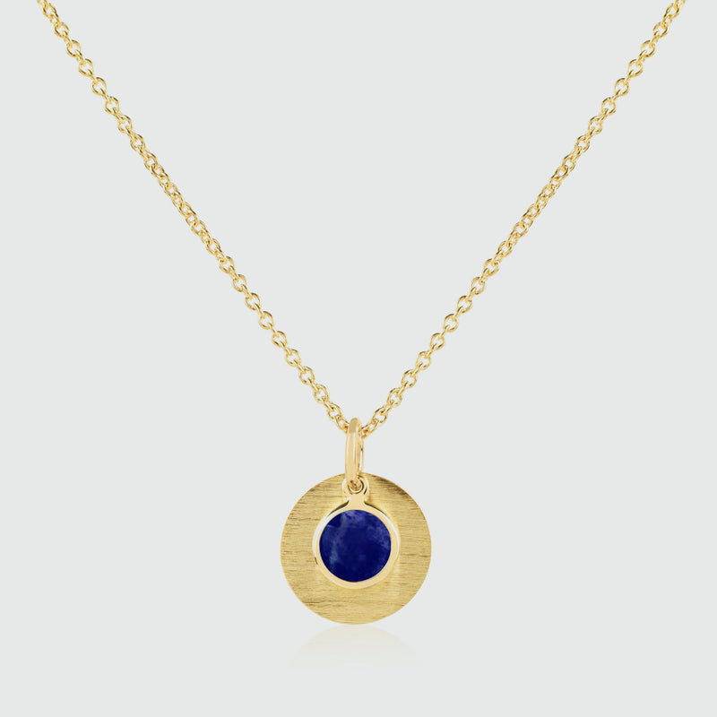 Bali 9ct Gold Lapis Lazuli September Birthstone Necklace-Auree Jewellery