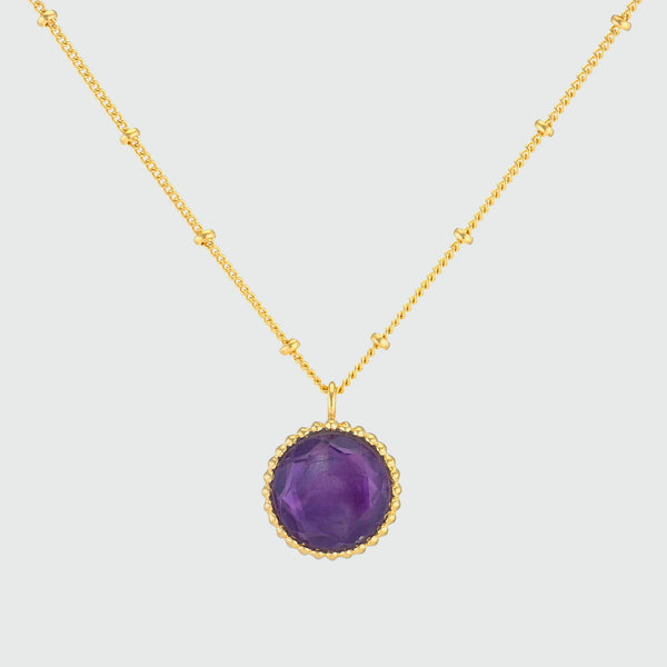 Barcelona February Amethyst Birthstone Necklace-Auree Jewellery