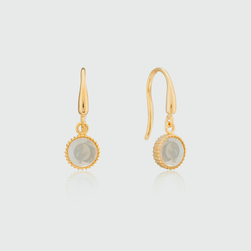 Barcelona April Crystal Birthstone Hook Earrings-Auree Jewellery