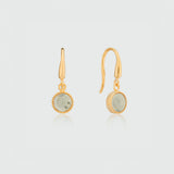 Barcelona August Green Amethyst Birthstone Hook Earrings-Auree Jewellery