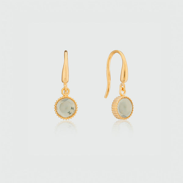 Barcelona August Green Amethyst Birthstone Hook Earrings-Auree Jewellery