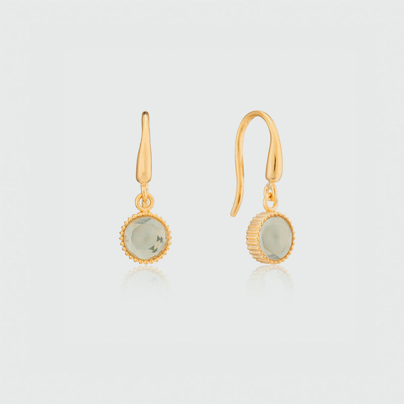 Barcelona August Green Amethyst Birthstone Hook Earrings-Auree Jewellery