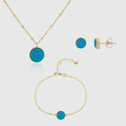 Barcelona December Birthstone Turquoise & Gold Vermeil Jewellery Set