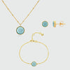 Barcelona March Birthstone Blue Topaz & Gold Vermeil Jewellery Set-Auree Jewellery