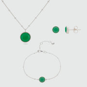 Barcelona May Birthstone Chrysoprase & Silver Jewellery Set-Auree Jewellery