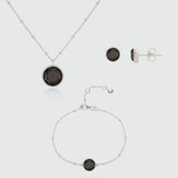 Barcelona November Birthstone Smokey Quartz & Silver Jewellery Set-Auree Jewellery