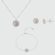 Barcelona October Birthstone Rose Quartz & Silver Jewellery Set-Auree Jewellery