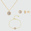 Barcelona October Birthstone Rose Quartz & Gold Vermeil Jewellery Set-Auree Jewellery