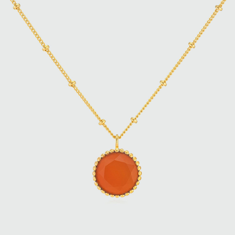 Barcelona July Carnelian Birthstone Necklace-Auree Jewellery