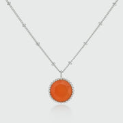 Barcelona Silver July Carnelian Birthstone Necklace-Auree Jewellery