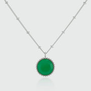 Barcelona Silver May Chrysoprase Birthstone Necklace-Auree Jewellery