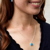 Barcelona Silver December Turquoise Birthstone Necklace