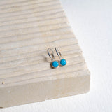 Barcelona Silver December Turquoise Birthstone Hook Earrings-Auree Jewellery