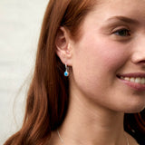 Barcelona Silver December Turquoise Birthstone Hook Earrings-Auree Jewellery