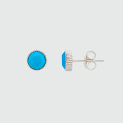 Barcelona Silver December Turquoise Birthstone Stud Earrings-Auree Jewellery