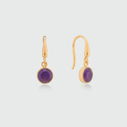 Barcelona February Amethyst Birthstone Hook Earrings-Auree Jewellery