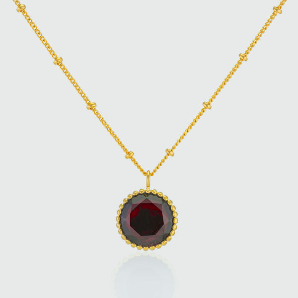 Barcelona January Garnet Birthstone Necklace-Auree Jewellery