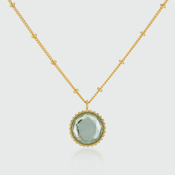 Barcelona August Green Amethyst Birthstone Necklace-Auree Jewellery