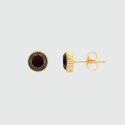 Barcelona January Garnet Birthstone Stud Earrings-Auree Jewellery