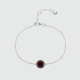 Barcelona Silver January Garnet Birthstone Bracelet-Auree Jewellery