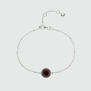 Barcelona Silver January Garnet Birthstone Bracelet-Auree Jewellery