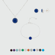 Barcelona Birthstone Sterling Silver Jewellery Set-Auree Jewellery