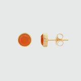 Barcelona July Carnelian Birthstone Stud Earrings-Auree Jewellery