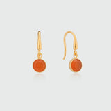 Barcelona July Carnelian Birthstone Hook Earrings-Auree Jewellery