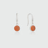 Barcelona Silver July Carnelian Birthstone Hook Earrings-Auree Jewellery