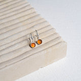 Barcelona Silver July Carnelian Birthstone Hook Earrings-Auree Jewellery