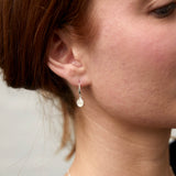 Barcelona Silver June Moonstone Birthstone Hook Earrings