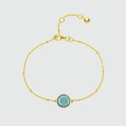 Barcelona March Blue Topaz Birthstone Bracelet-Auree Jewellery