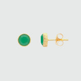 Barcelona May Chrysoprase Birthstone Stud Earrings-Auree Jewellery