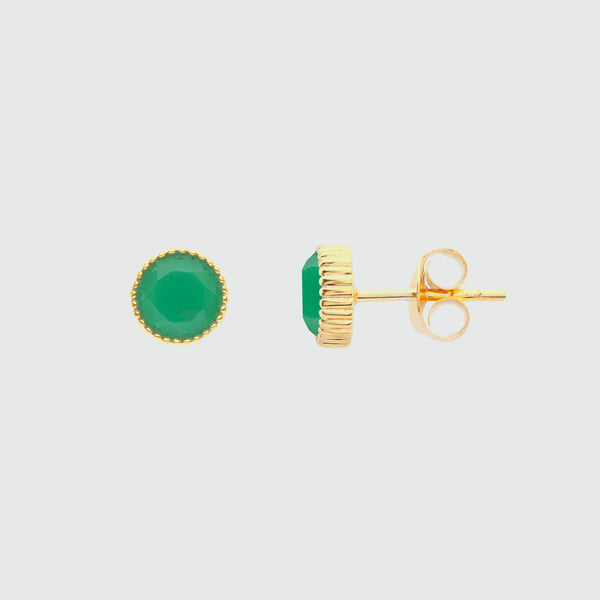 Barcelona May Chrysoprase Birthstone Stud Earrings-Auree Jewellery