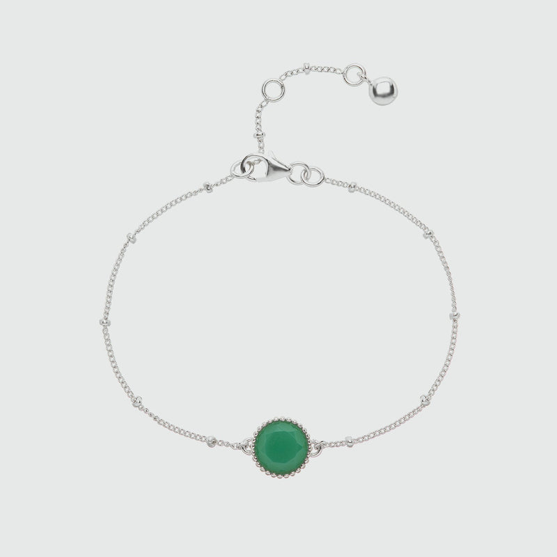 Barcelona Silver May Chrysoprase Birthstone Bracelet-Auree Jewellery