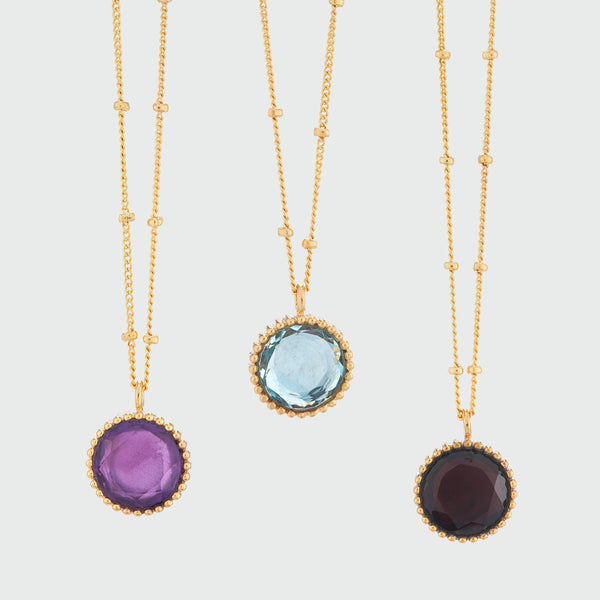 Barcelona Birthstone Gold Vermeil Necklace-Auree Jewellery