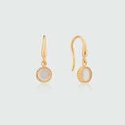 Barcelona October Rose Quartz Birthstone Hook Earrings-Auree Jewellery