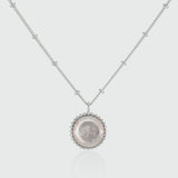 Barcelona Silver October Rose Quartz Birthstone Necklace-Auree Jewellery