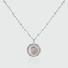 Barcelona Silver October Rose Quartz Birthstone Necklace-Auree Jewellery