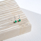 Barcelona Silver May Chrysoprase Birthstone Hook Earrings-Auree Jewellery