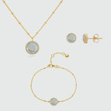 Barcelona April Birthstone Crystal & Gold Vermeil Jewellery Set-Auree Jewellery