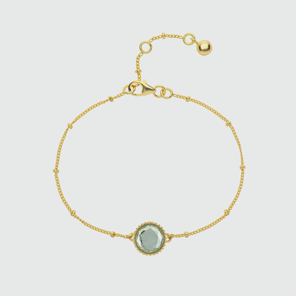 Barcelona August Green Amethyst Birthstone Bracelet-Auree Jewellery