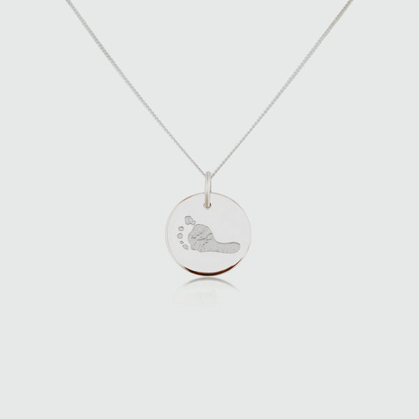 Bellevue Silver Footprint Pendant-Auree Jewellery