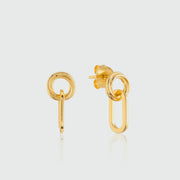 Bramerton Gold Vermeil Heritage Rectangle Earrings-Auree Jewellery