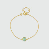 Brooklyn Aqua Chalcedony & Gold Vermeil Bracelet-Auree Jewellery