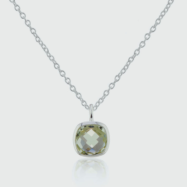 Brooklyn Green Amethyst & Sterling Silver Necklace-Auree Jewellery