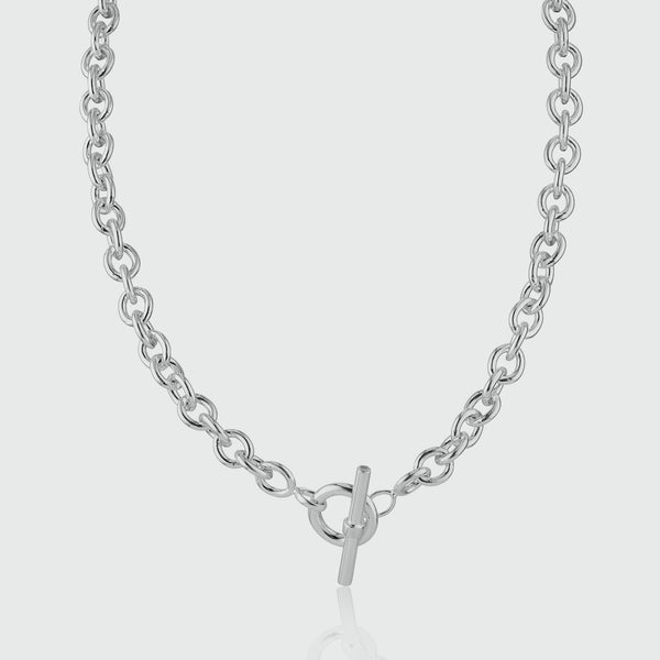 Carneby Sterling Silver T-Bar Necklace
