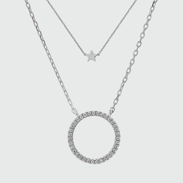 Chora Sterling Silver and Star Layering Necklace Set