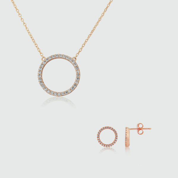 Chora Rose Gold & Cubic Zirconia Jewellery Set