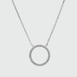 Chora Mini Circle Sterling Silver & Cubic Zirconia Necklace